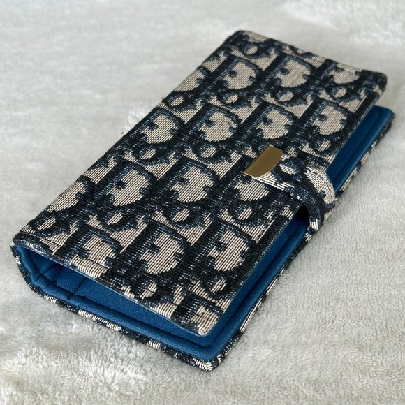 Vintage Christian Dior Blue Trotter Canvas Comb/Mirror Vanity Case, Rare Unique! - Picture 1 of 16